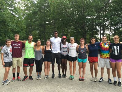 Students before a group walk.