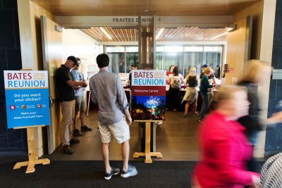 The Welcome Center before the Lobster Bake in Dining Commons on June 8, 2018.