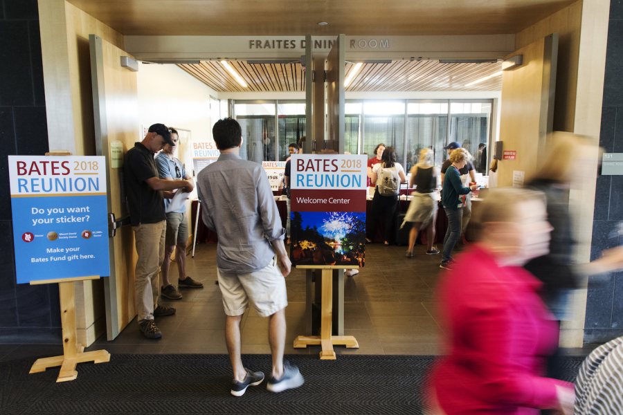 The Welcome Center before the Lobster Bake in Dining Commons on June 8, 2018