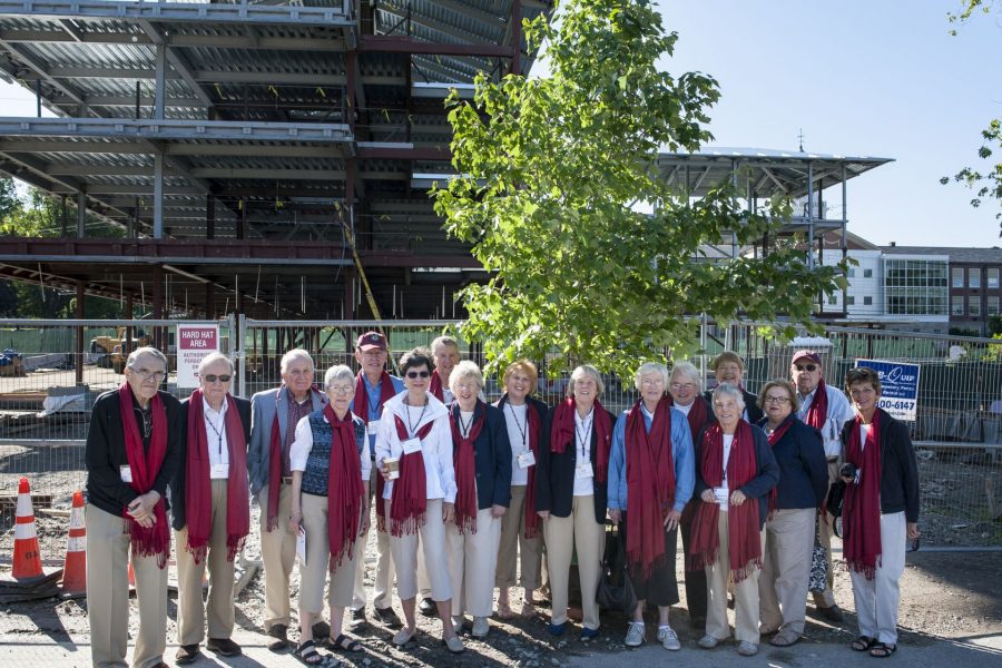 Bates class of 1960 dedicates a tree outside of the new campus construction on Saturday, June 13th 2015.