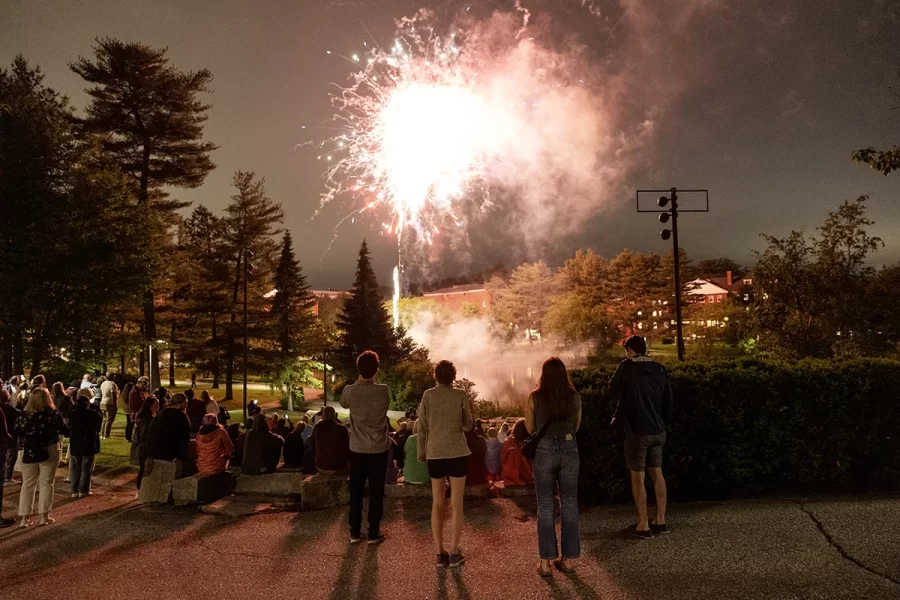 Moments from fireworks during Reunion on June 7, 2024.

(Theophil Syslo | Bates College)