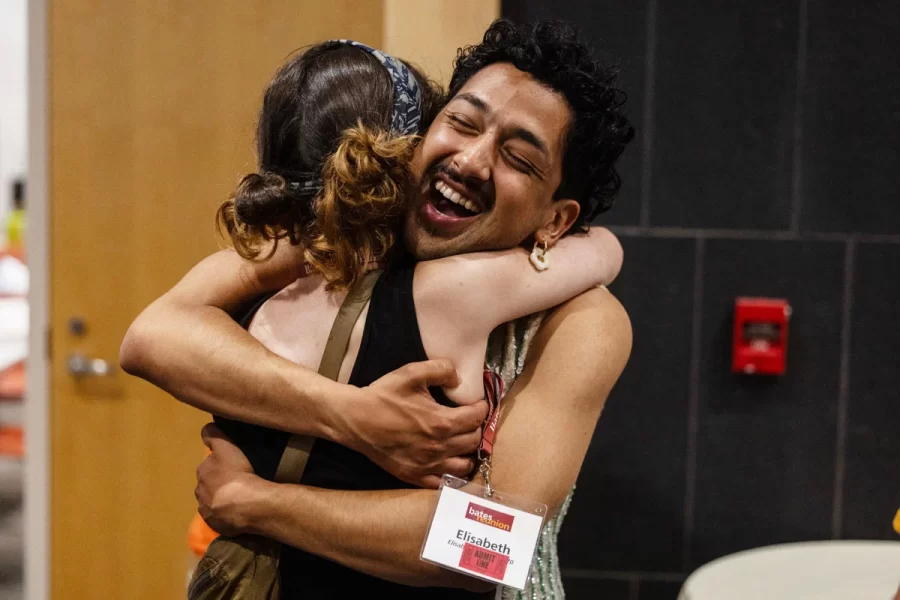 Two people hugging at Reunion
