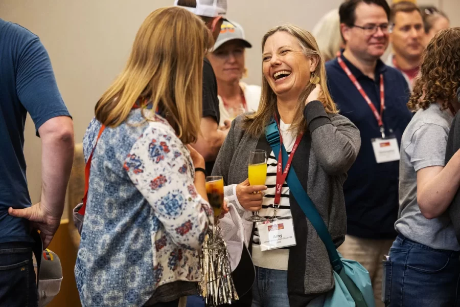 Moments from the event “25th Reunion Class Toast w/ Pres. Jenkins” in Commons on the Second floor hallway, during Reunion on June 7, 2025. (Theophil Syslo | Bates College)