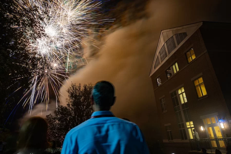 Reunion 2025 fireworks over campus on June 7, 2025.