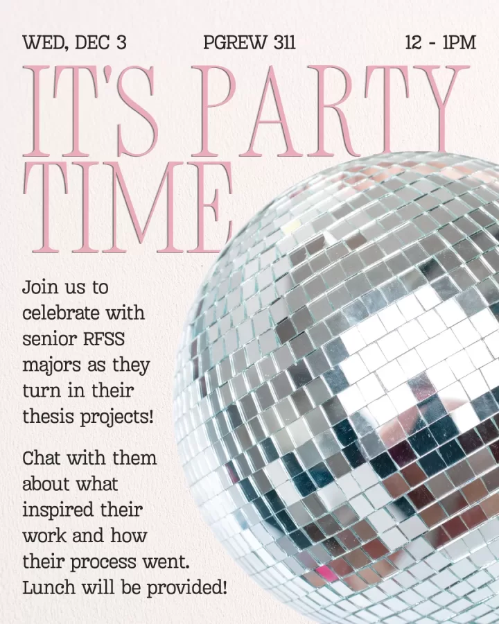 Join us to celebrate with senior RFSS majors as they turn in their thesis projects!



Chat&hellip;