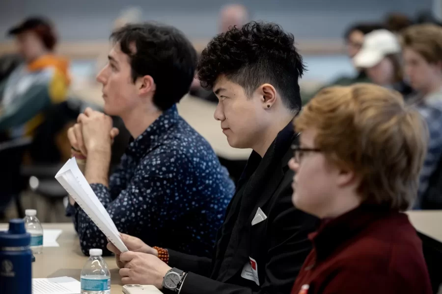 It’s quintessential Bates as the college community shows the power of love in supporting students and their academic achievements at Mount David Summit.

Friday, April 5, 2024 in Pettengill Hall.