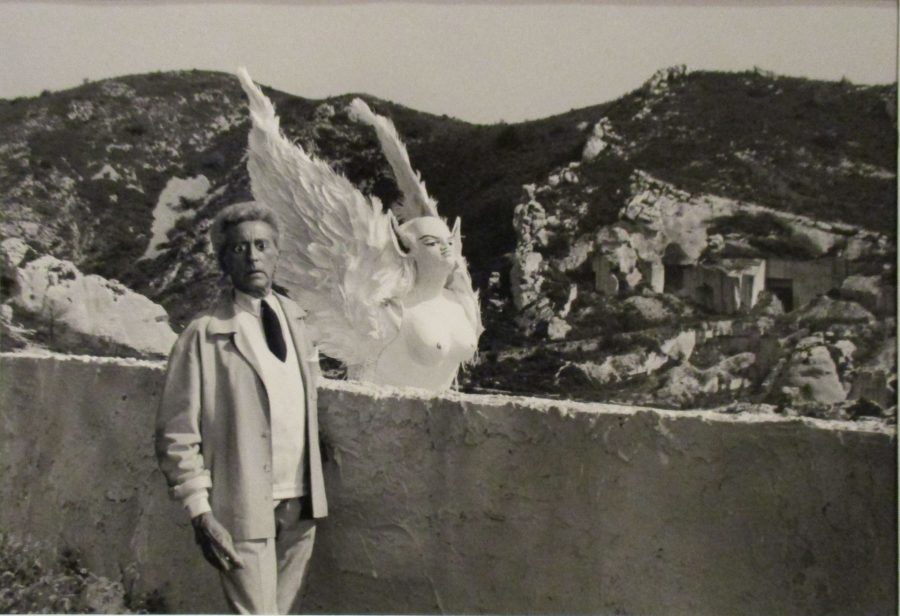 Lucien Clergue, “Jean Cocteau and Sphinx,” 1955, Photograph on paper, 9 ½ x 14 in., Gift of Tim Grell & Family, 2011.5.6.