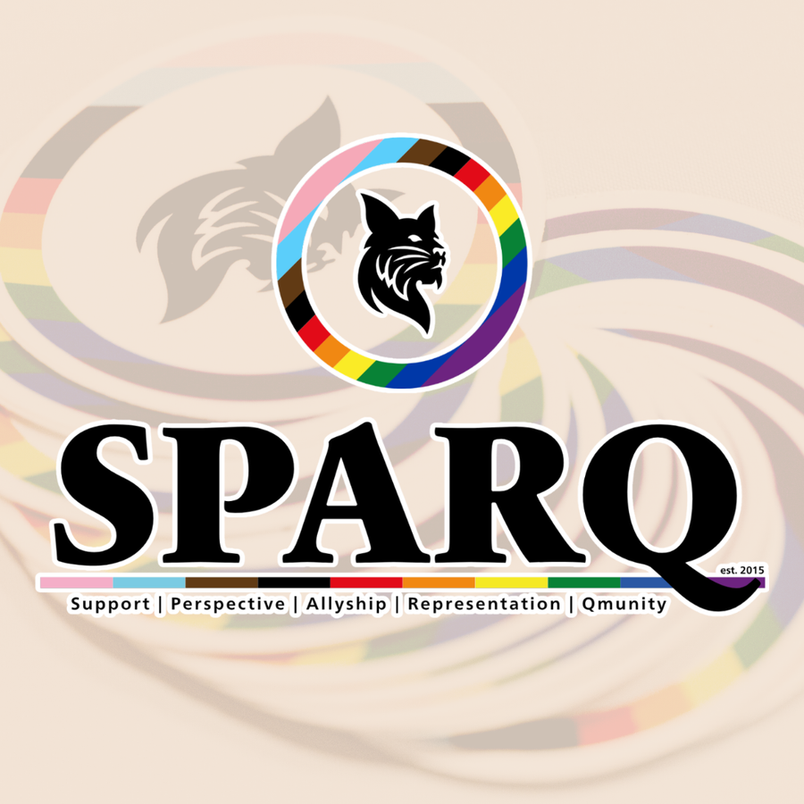 SPARQ logo, round sticker logo stacked and spread out in transparent background