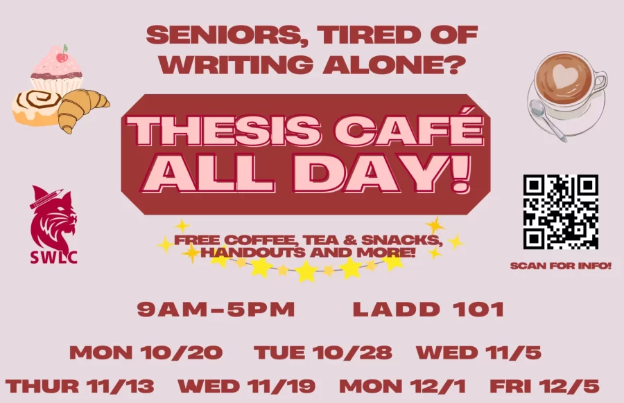 Thesis Cafe poster with dates