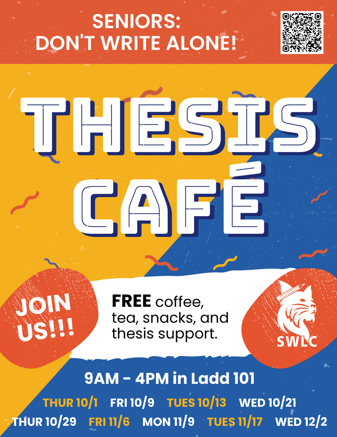Thesis cafe flyer with dates