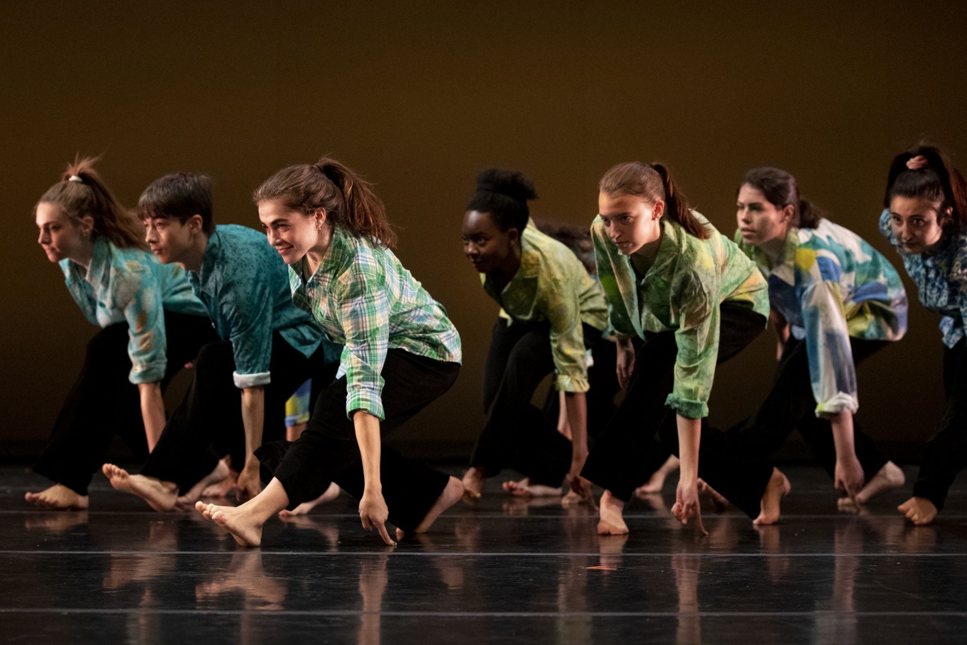 Friday, Oct. 4, 2019 dress rehearsal for Back to Bates Dance Concert in Schaeffer Theatre, featuring works by visiting artists, student choreographers and the Student Dance Club.

Artistic Director: Julie Fox
Lighting Director Michael Ready
Technical Director: Justin Morality
Costume Design: Carol Farrell

_________________
And We Danced
Choreographers: Alexandria Onuoha '20, Elisabeth Gwydir '20
Performers: Lauren Reed '23, Alexandre Ross '23, Mia Bernstein '23. Jemma Genthner '23, Chloe Warsaw '23, Caroline Davis '23, Tori Kusukawa '23, Hailey Stephens '23, Emily DiBartolo '23, and Josephine Woodruff '23