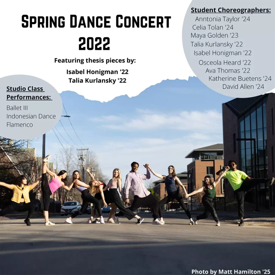 Spring Dance Concert features the senior thesis pieces by Isabel Honigman ’22 and Talia Kurlansky&hellip;