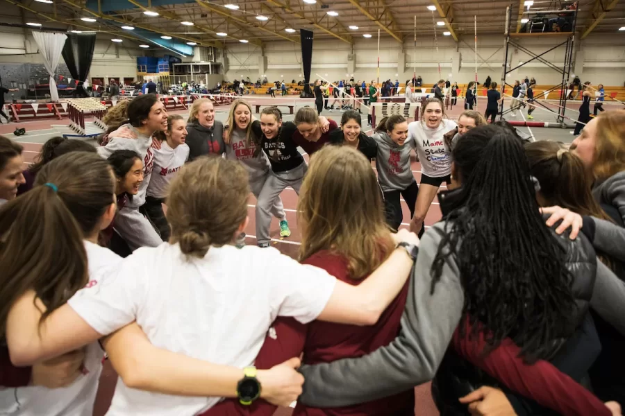Bates women's track and field team hosts the Maine State Meet on February 2, 2018.