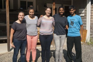 The Williams Lab, Summer 2014 (Left to Right): Katie, Sophie, Larissa, Roshni, and Nabil