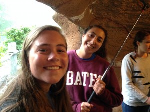 Katie and Sophie playing mini golf