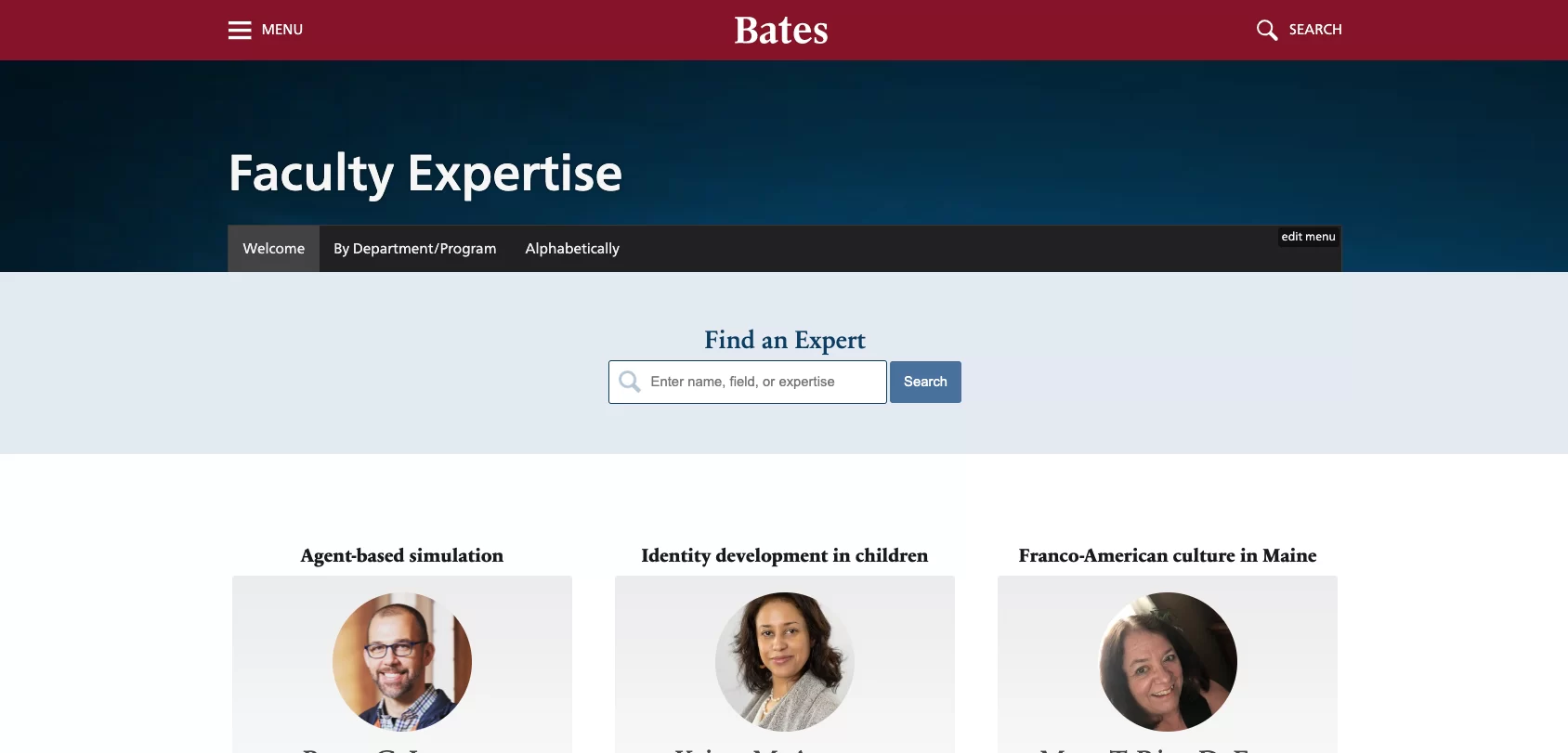 Faculty Expertise: Websites and Pages