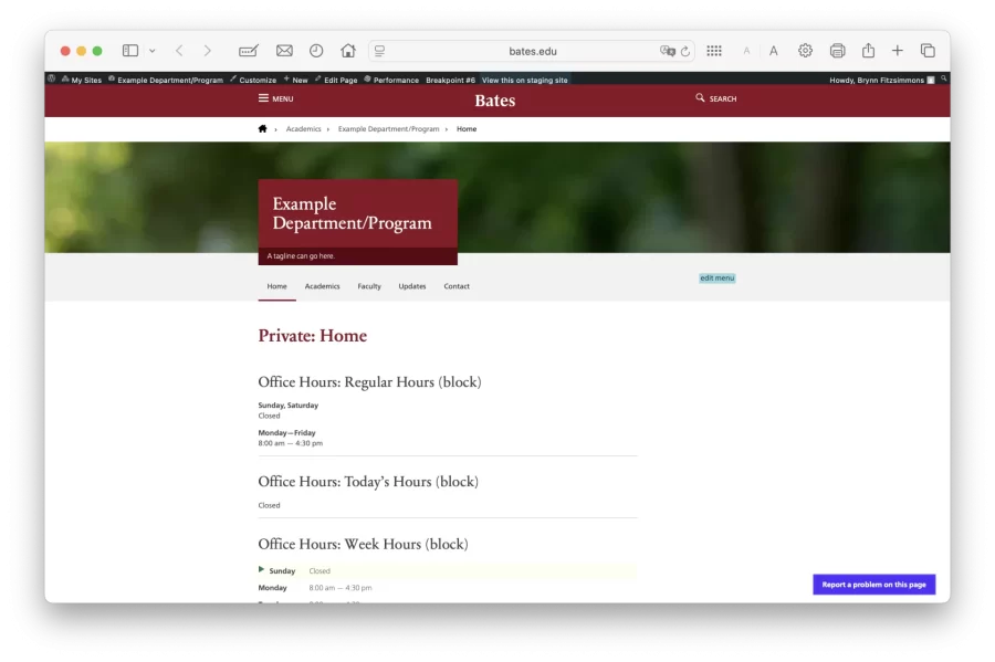 Example of a Page Title