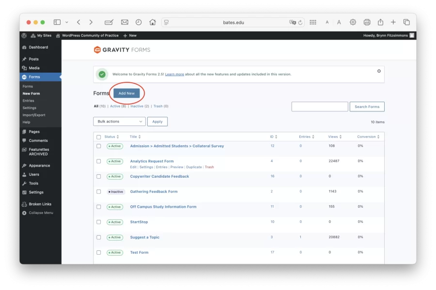 Adding a form screenshot.